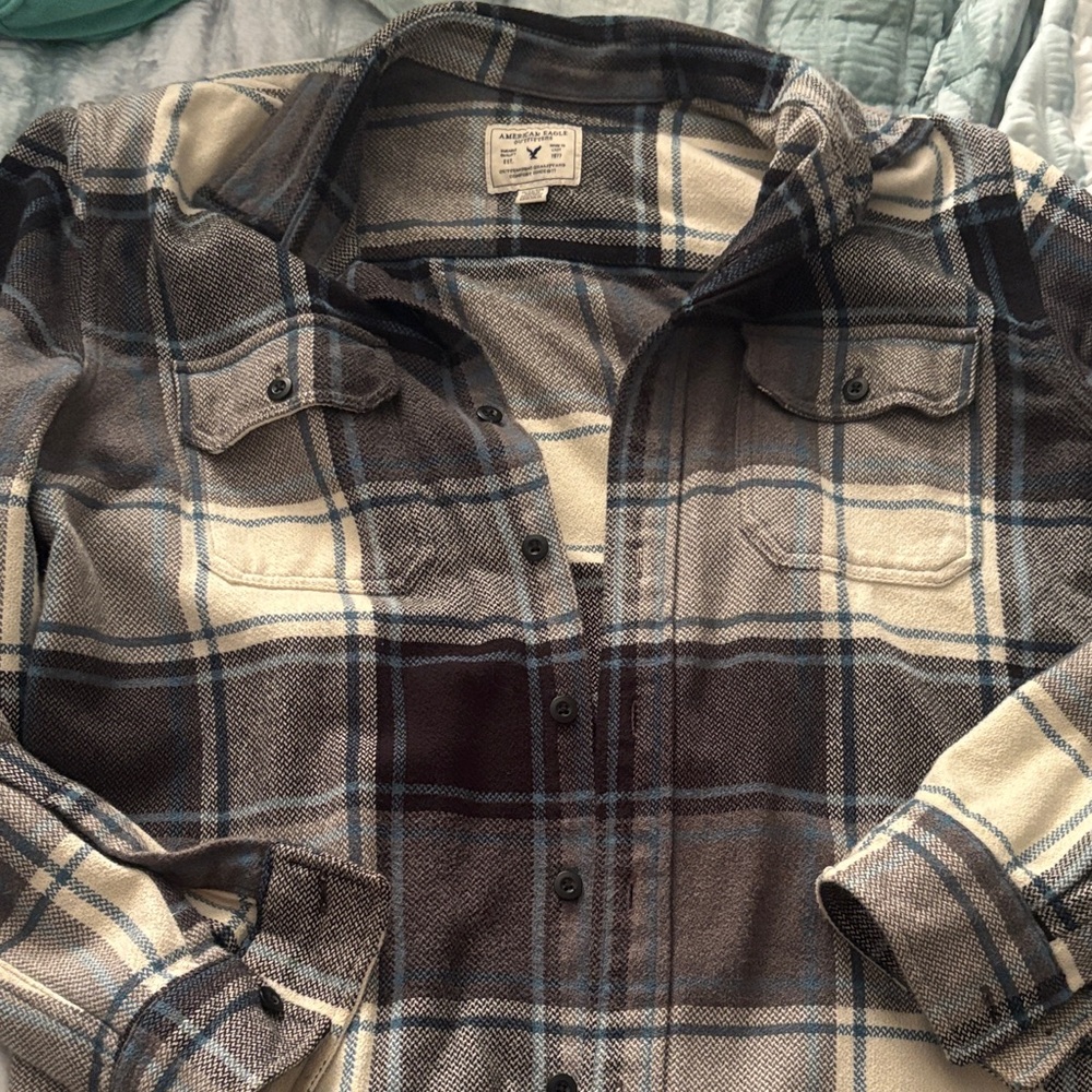 AEO Men’s XL Plaid Button-Up Jacket